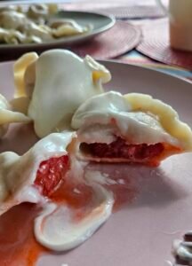 Pierogi with strawberry